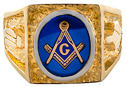 3rd Degree Masonic Blue Lodge Ring 10KT OR 14KT, Partial Closed Back  #211